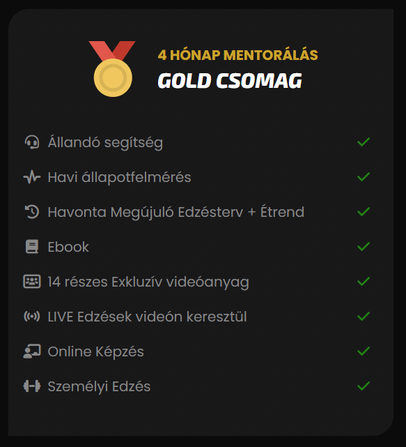 GOLD MENTOR CSOMAG (4 Hónap)